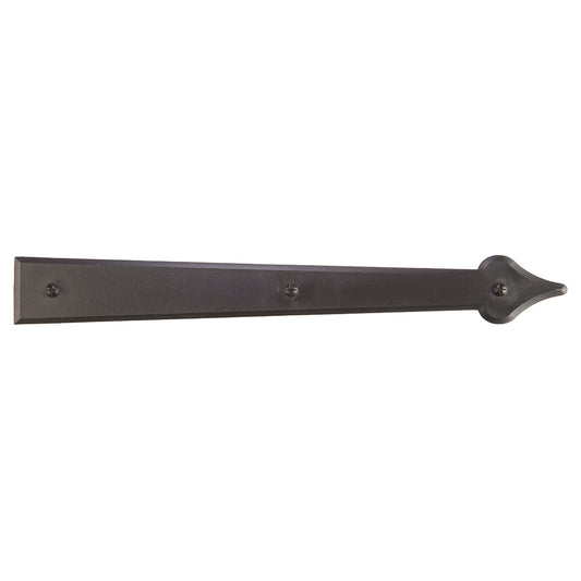 16" Americana Magnetic Decorative Spear End Hinge, Black (Pack of 4)
