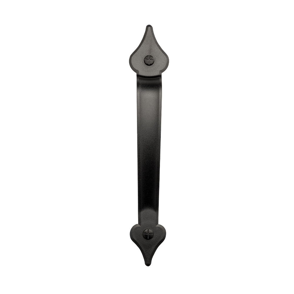 12" Americana Magnetic Decorative Spear End Handle, Black (Set of 2)